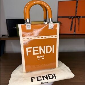 Fendi Sunshine Shopper Tote - Canvas and Leather - W/ Dustbag